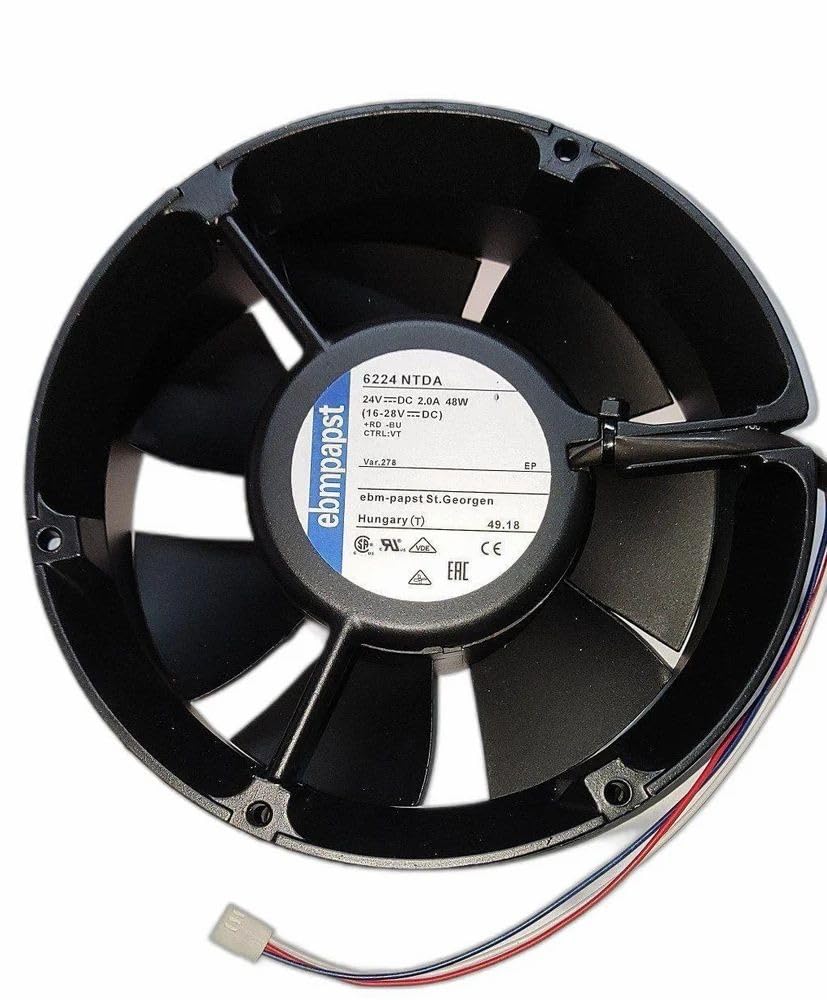 EBMPAPST 6224 NTDA Axial Fan 24V-2.0A 48W DC Brushless Air Cooling Fan 5100 RPM 172 * 172 * 51mm 3-Wire (Metal)