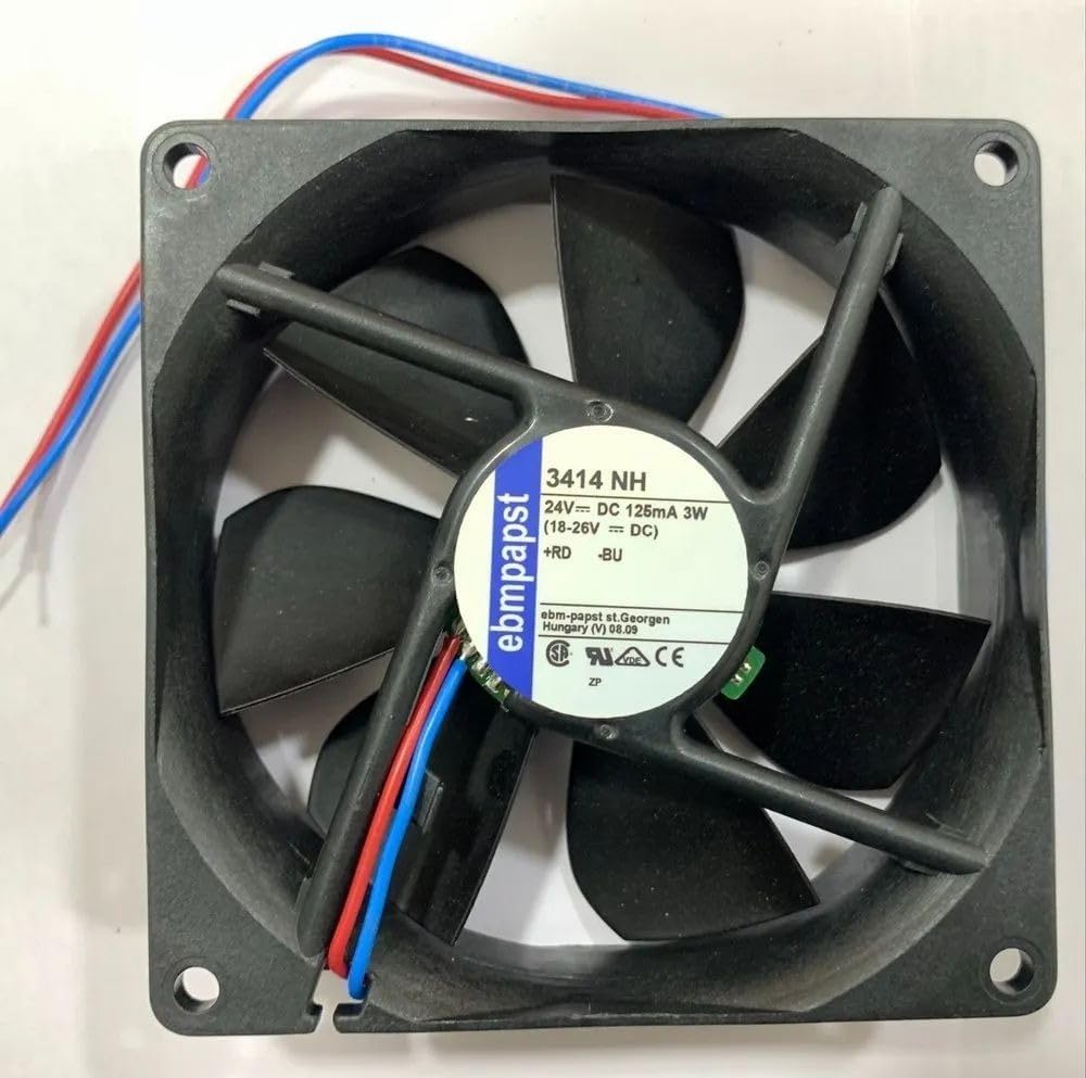 ebmpapst 3414NH Axial Fan 24V-0.13A 3.0W DC Brushless Air Cooling Fan 3000 RPM 92 * 92 * 25mm 2-Wire