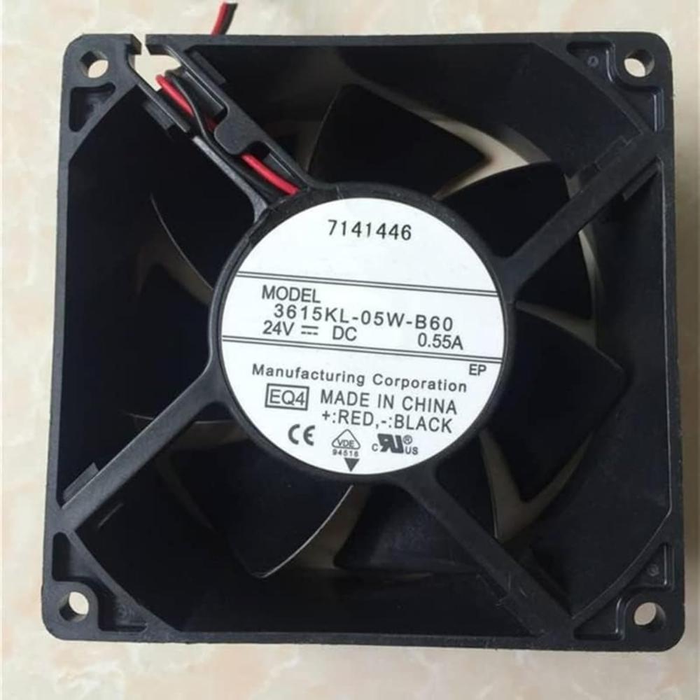 NMB-MAT 3615KL-05W-B60 Axial Fan 24V-0.55A DC Brushless Air Cooling Fan 92 * 92 * 38mm 2-Wire