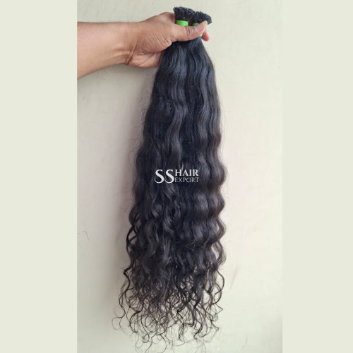Curly Hair I-Tip Hair Extensions 18in | 100 strands Hot Fusion Remy Indian Human Hair
