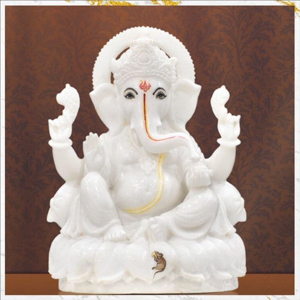 Lord Ganesh Makrana Marble Statue