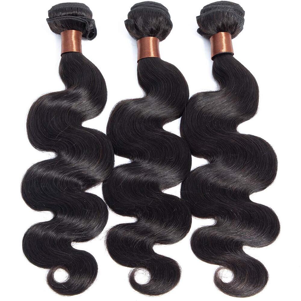 Virgin Hair With Lace Frontal Unprocessed Virgin Human Hair Bundles With Lace Frontal Body Wave Natural Black Color