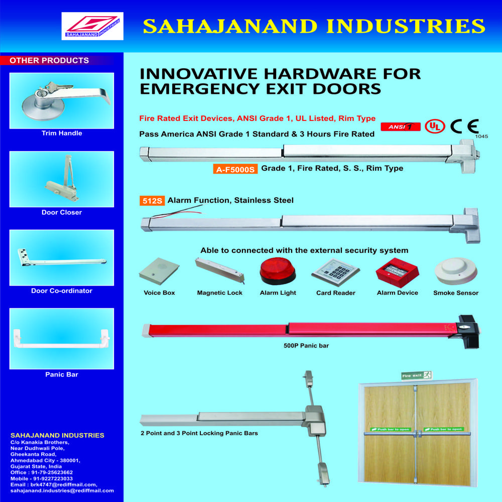 Panic Bar - Application: On Emergency Exit Fire Doors