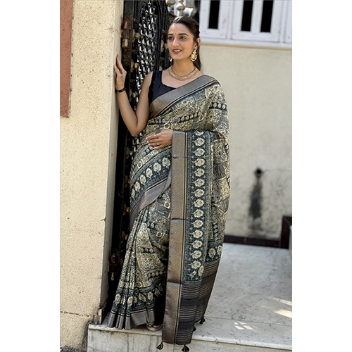 Mal Cottan Chex Chit Pallu-et-2095 Printed Saree - Color: Multicolor