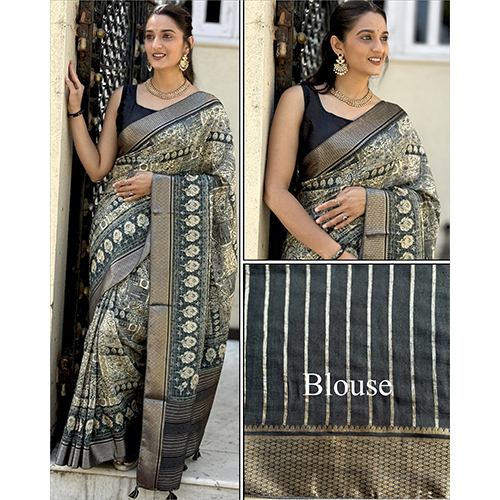 Mal Cottan Chex Chit Pallu-et-2095 Printed Saree - Color: Multicolor