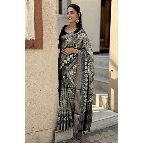 Mal Cottan Chex Chit Pallu-et-2095 Printed Saree - Color: Multicolor