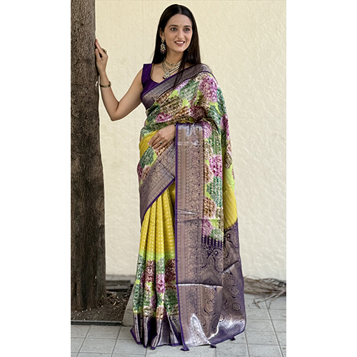 Maysure Crepe Rich Pallu-Et-2984 Printed Saree - Color: Multicolor