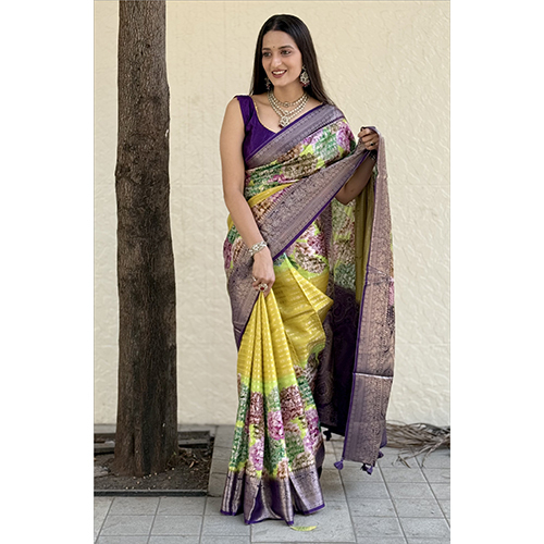 Maysure Crepe Rich Pallu-et-2984 Printed Saree - Color: Multicolor