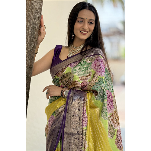 Maysure Crepe Rich Pallu-et-2984 Printed Saree - Color: Multicolor
