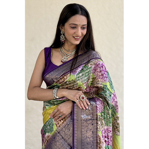 Maysure Crepe Rich Pallu-et-2984 Printed Saree - Color: Multicolor