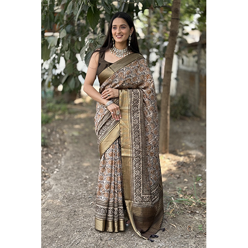 Mal Cottan Chex Chit Pallu-et-2098 Printed Saree - Color: Multicolor