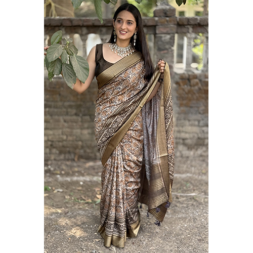 Mal Cottan Chex Chit Pallu-et-2098 Printed Saree - Color: Multicolor