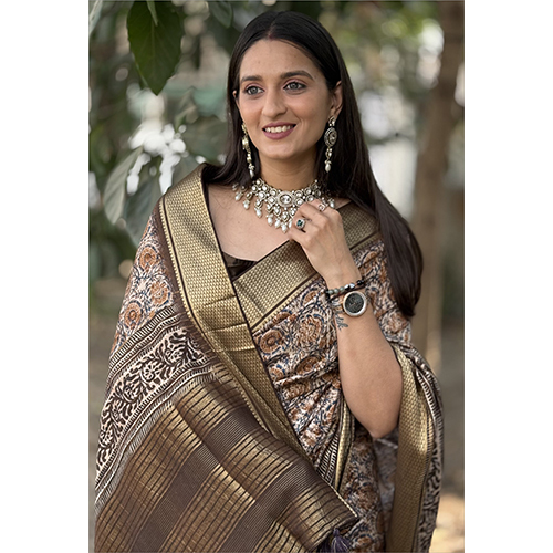Mal Cottan Chex Chit Pallu-et-2098 Printed Saree - Color: Multicolor