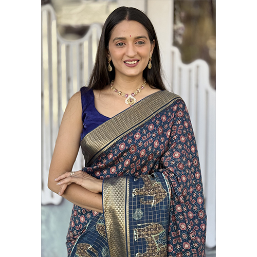 Mal Cottan Chex Chit Pallu-et-2492 Printed Saree - Color: Multicolor