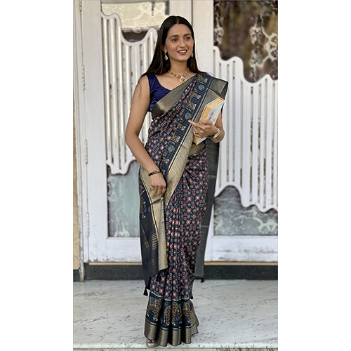 Mal Cottan Chex Chit Pallu-et-2492 Printed Saree - Color: Multicolor