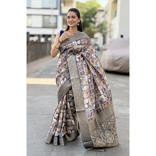 Dola Silk Gala Rich Pallu-Et-2207 Printed Saree - Color: Multicolor