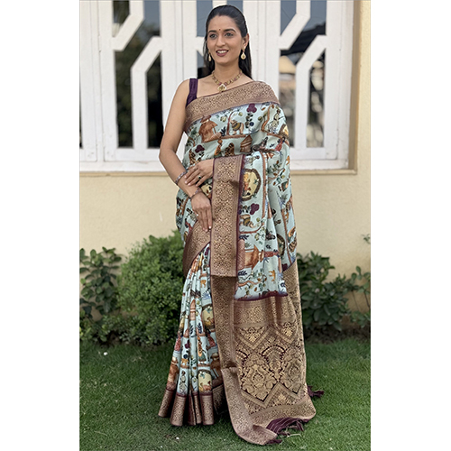Dola Silk Gala Rich Pallu-Et-2008 Printed Saree - Color: Multicolor