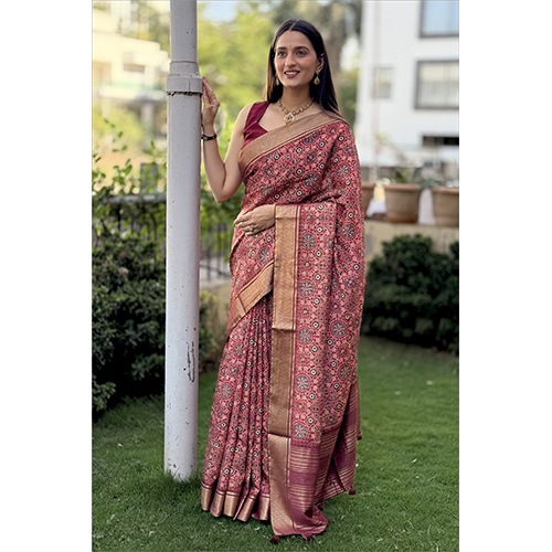 Mal Cottan Chex Chit Pallu-Et-2090 Designer Printed Saree - Color: Multicolor