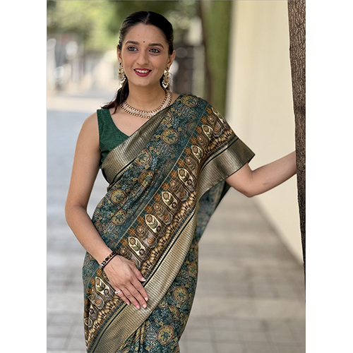 Mal Cottan Chex Chit Pallu-et-2096 Designer Printed Saree - Color: Multicolor