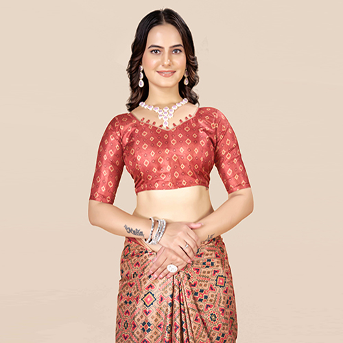 Kkspp-Et-1774 Gajari Printed Bandhani Saree - Color: Multicolor