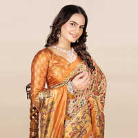 KKSPP-ET-1774-Mustard Printed Bandhani Saree