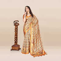 KKSPP-ET-1774-Mustard Printed Bandhani Saree