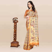 KKSPP-ET-1774-Mustard Printed Bandhani Saree