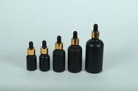 10-100ML BLACK MATTE GLASS DROPPER BOTTLE