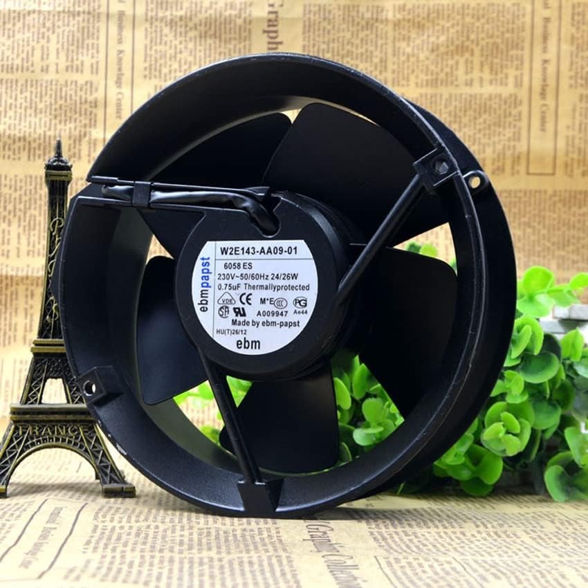 ebmpapst W2E143-AA09-01 Axial Fan 230~50/60Hz 24/26W DC Brushless Air Cooling Fan 3300 RPM 172 * 172 * 51mm (Metal)