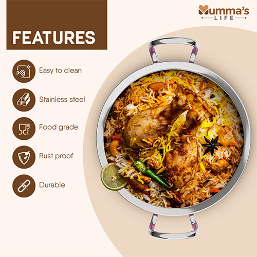 Non Stick Aluminium Handi With Glass Lid