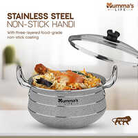 Non Stick Aluminium Handi With Glass Lid