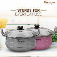 Non Stick Aluminium Handi With Glass Lid