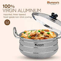 Non Stick Aluminium Handi With Glass Lid