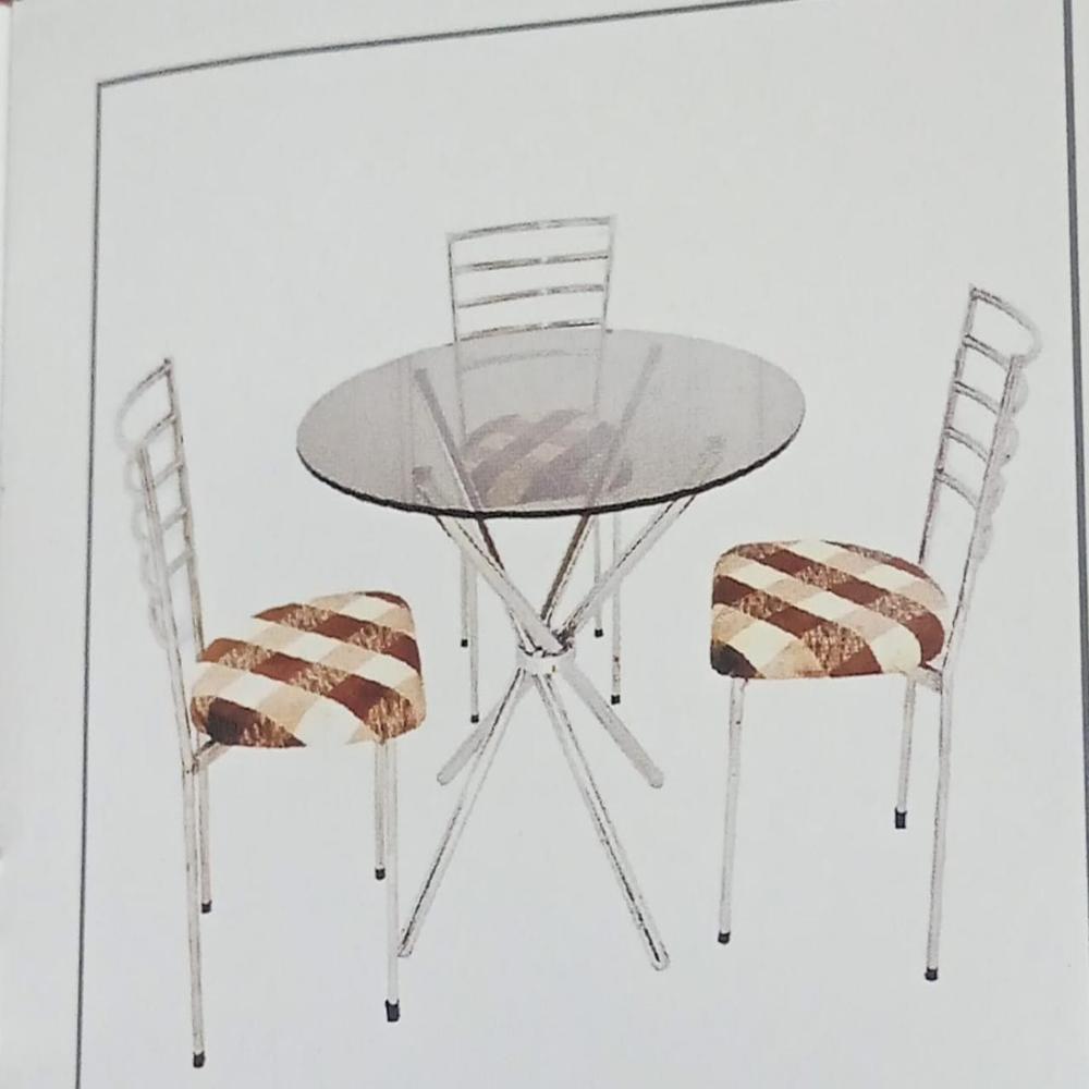  CHANNEL DINING TABLE WITH  3 ROLEX CHAIR S.S