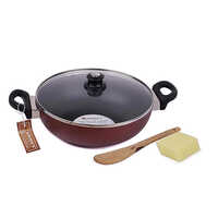 Non Stick Kadhai For Induction With Glass Lid - Material: Metal