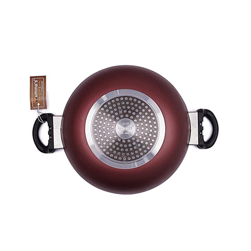 Non Stick Kadhai For Induction With Glass Lid - Material: Metal