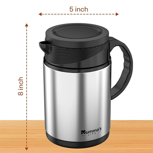 800 Ml Insulated Steel Flask - Color: Silver And Black