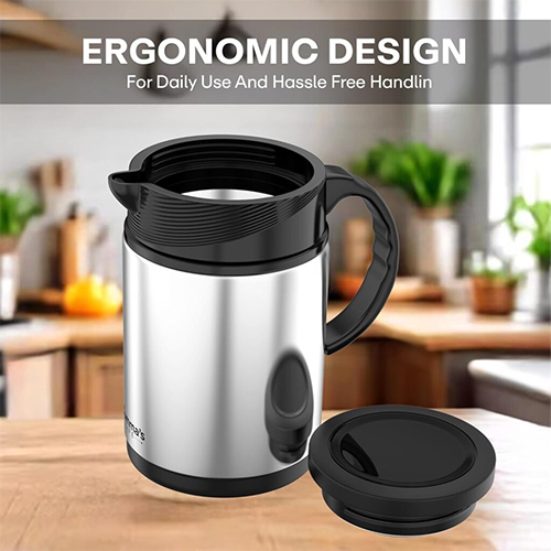 800 Ml Insulated Steel Flask - Color: Silver And Black
