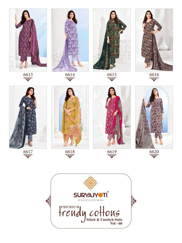 SuryaJyoti Trendy Cotton Vol-66  Dress Material