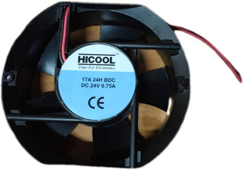 HICOOL 17A 24H BDC Axial Fan 24V-0.75A DC Air Cooling Fan 172*150*51mm 2Pin Cooler  (Black, Metal)