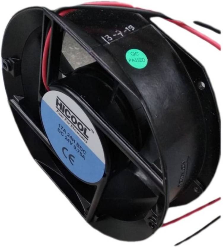 HICOOL 17A 24H BDC Axial Fan 24V-0.75A DC Air Cooling Fan 172*150*51mm 2Pin Cooler  (Black, Metal)