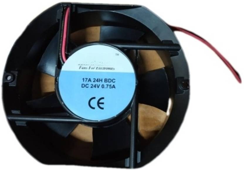 HICOOL 17A 24H BDC Axial Fan 24V-0.75A DC Air Cooling Fan 172*150*51mm 2Pin Cooler  (Black, Metal)