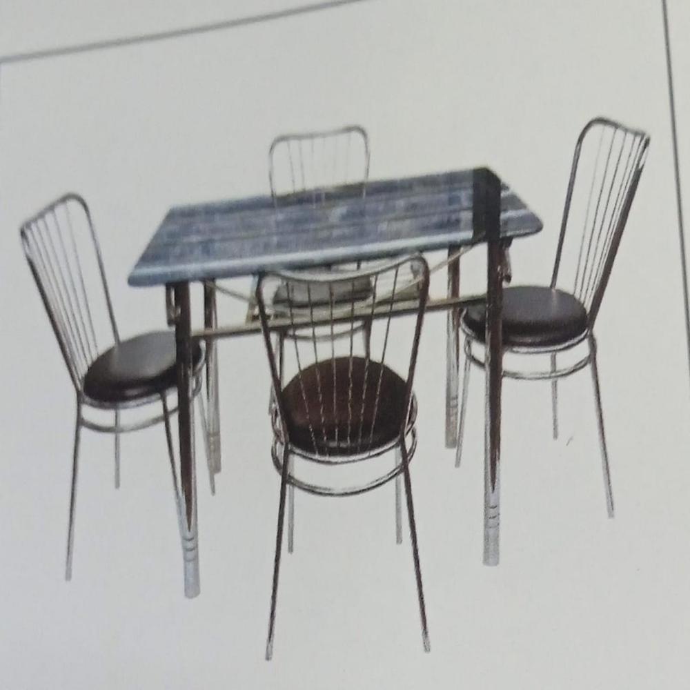 S.S DINING TABLE WITH 4 IRANI CHAIR