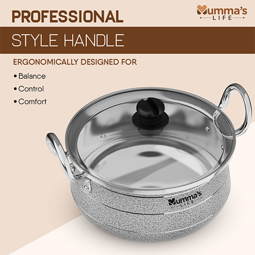 Non Stick Aluminium Handi With Glass Lid