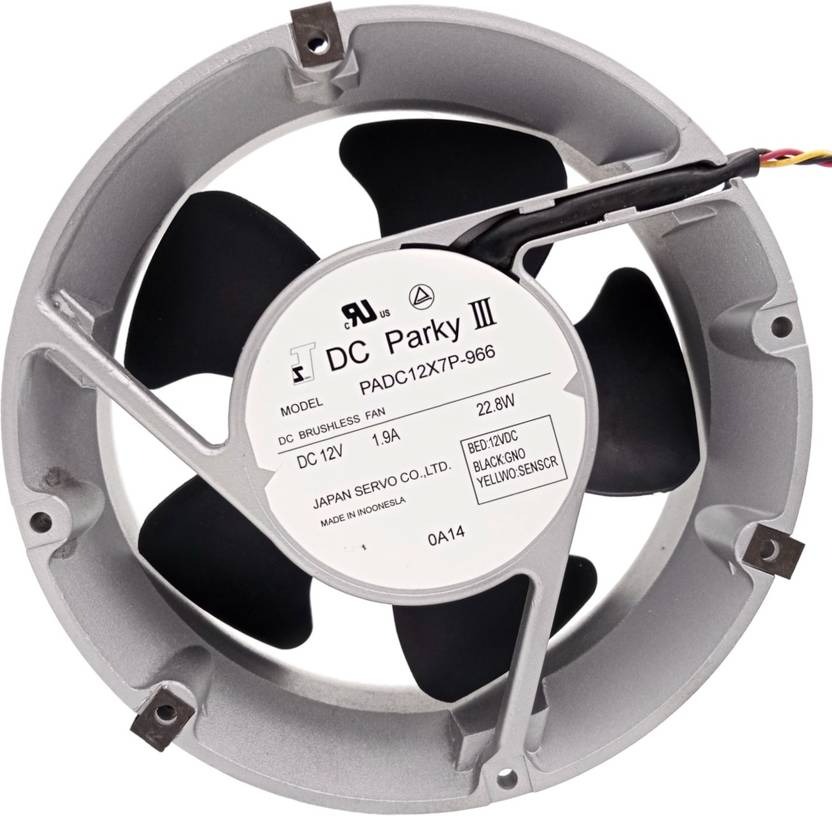 SERVO PADC12X7P-966 Axial Fan 12V-1.9A 22.8W DC Air Cooling Fan 172*51mm 3Pin Cooler  (Black)
