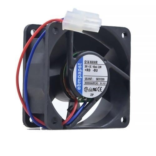 ebmpapst 614 NHHR DC FAB 24V-125mA 3.0W Air Cooling Fan,60 * 60 * 25 mm 2-Wire