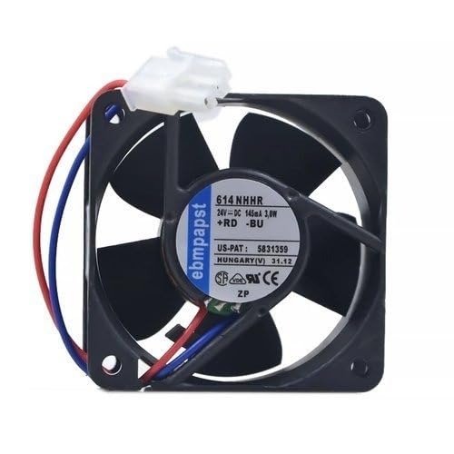 ebmpapst 614 NHHR DC FAB 24V-125mA 3.0W Air Cooling Fan,60 * 60 * 25 mm 2-Wire