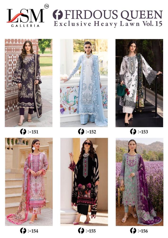 LSM Firdous Queen Vol-15  Karachi Dress Material