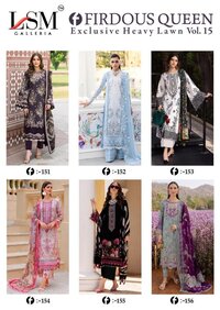 LSM Firdous Queen Vol-15  Karachi Dress Material