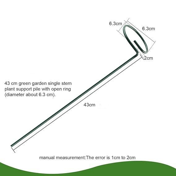 Plant Support Stake - High-quality Metal, Dark Green Coating | Elegant Circular Design, Easy To Use For Supporting Orchids And Climbing Plants